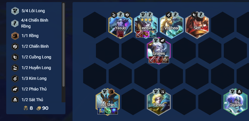 Đội hình Lee Sin Lôi Long DTCL Mùa 7.5