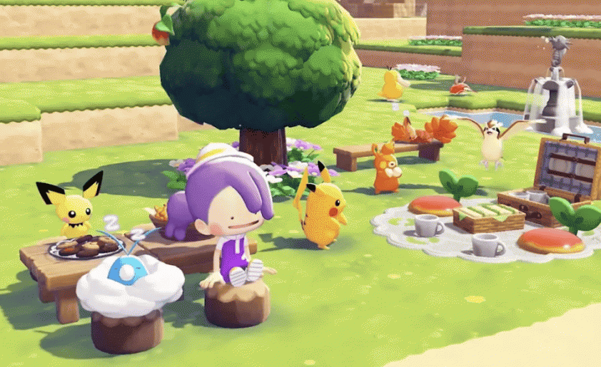 Giao diện trò chơi Pokémon Pokopia phong cách Minecraft