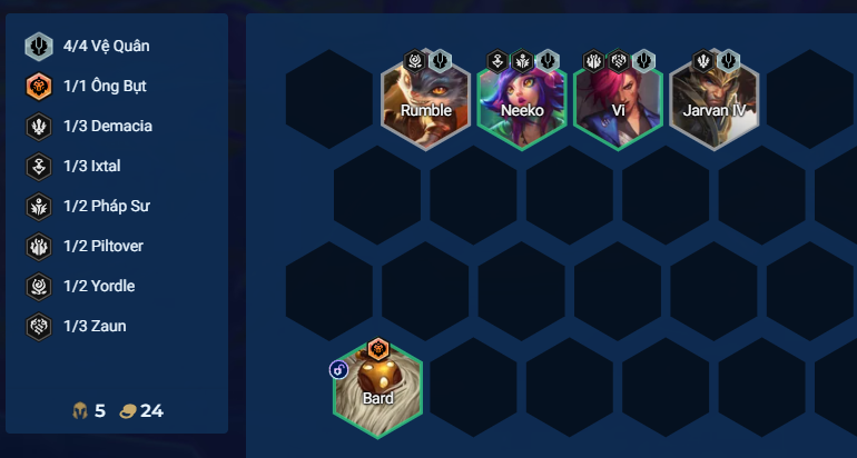 Giai đoạn đầu game với Bard và Vệ Quân