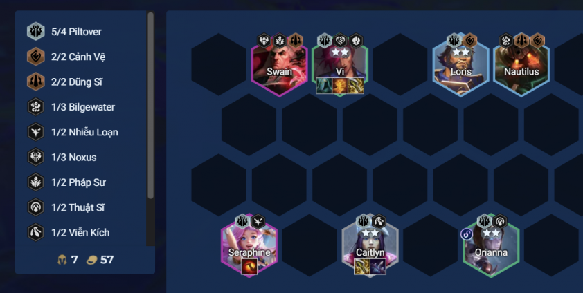 Đội hình Piltover tích lũy sao giữa game